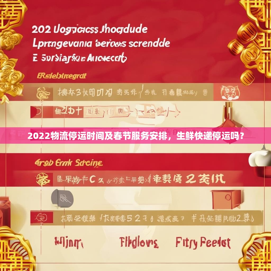 2022物流停运时间及春节服务安排，生鲜快递停运吗？