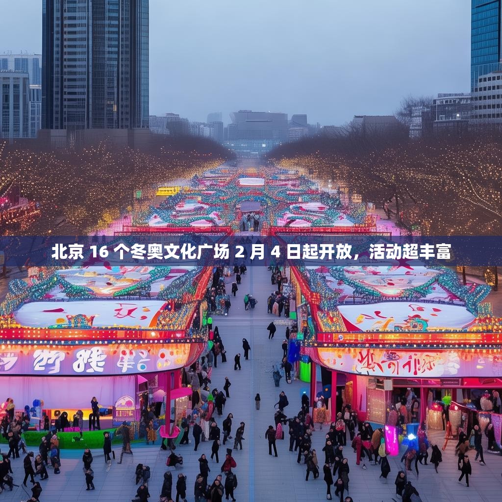 北京 16 个冬奥文化广场 2 月 4 日起开放，活动超丰富