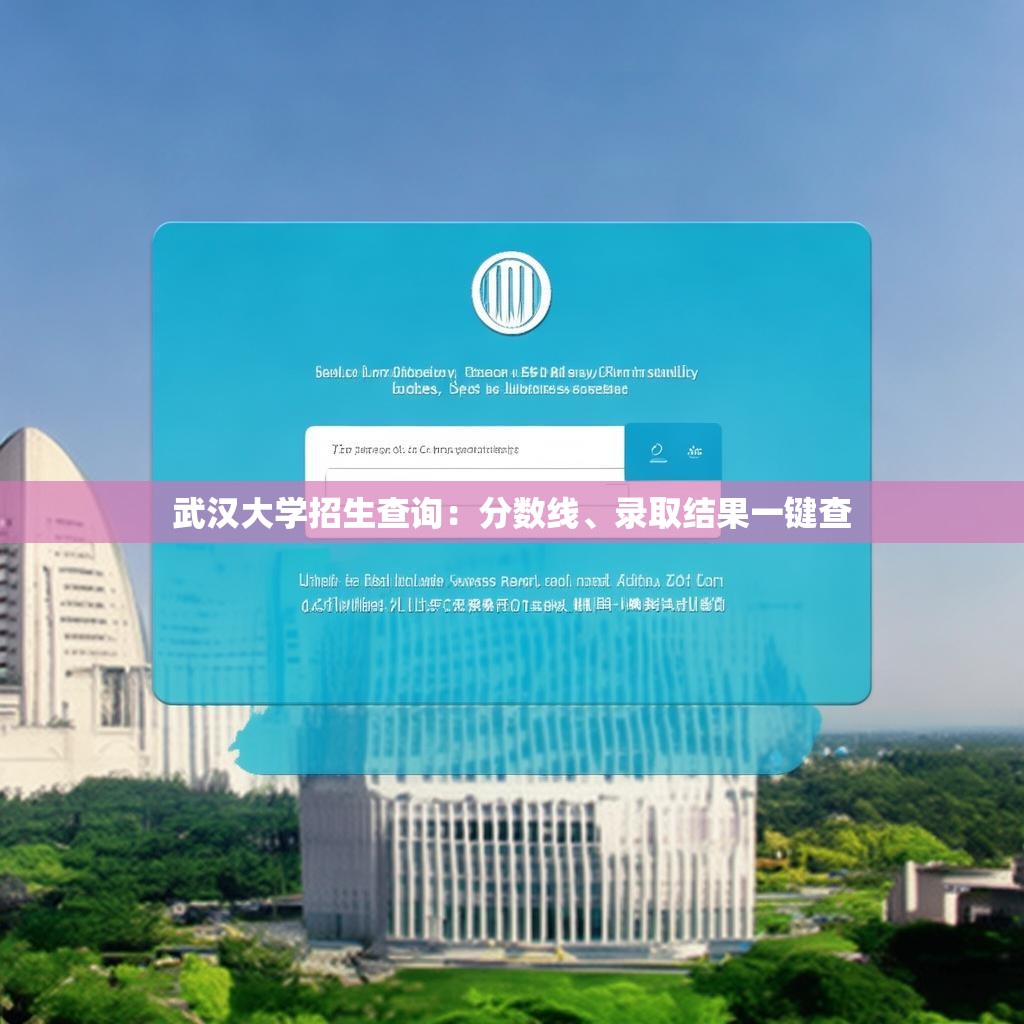 武汉大学招生查询:分数线、录取结果一键查